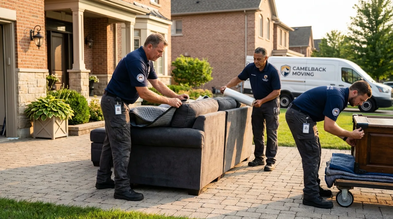 Large estate moving crew wrapping furniture in Barceloneta, PR