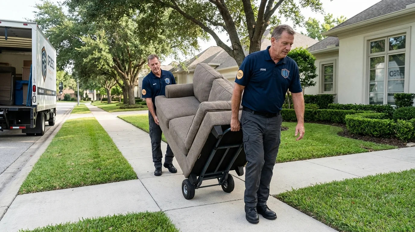 Local residential moving crew loading furniture in Barceloneta, PR